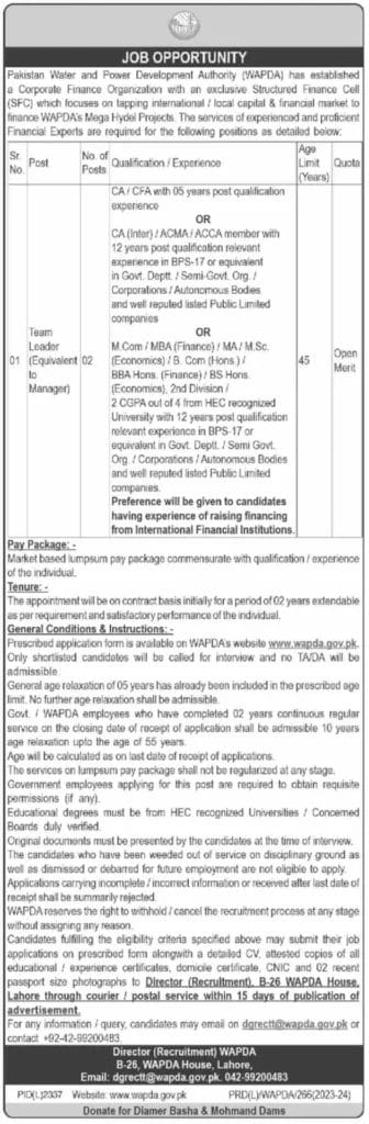 Wapda Jobs 2024